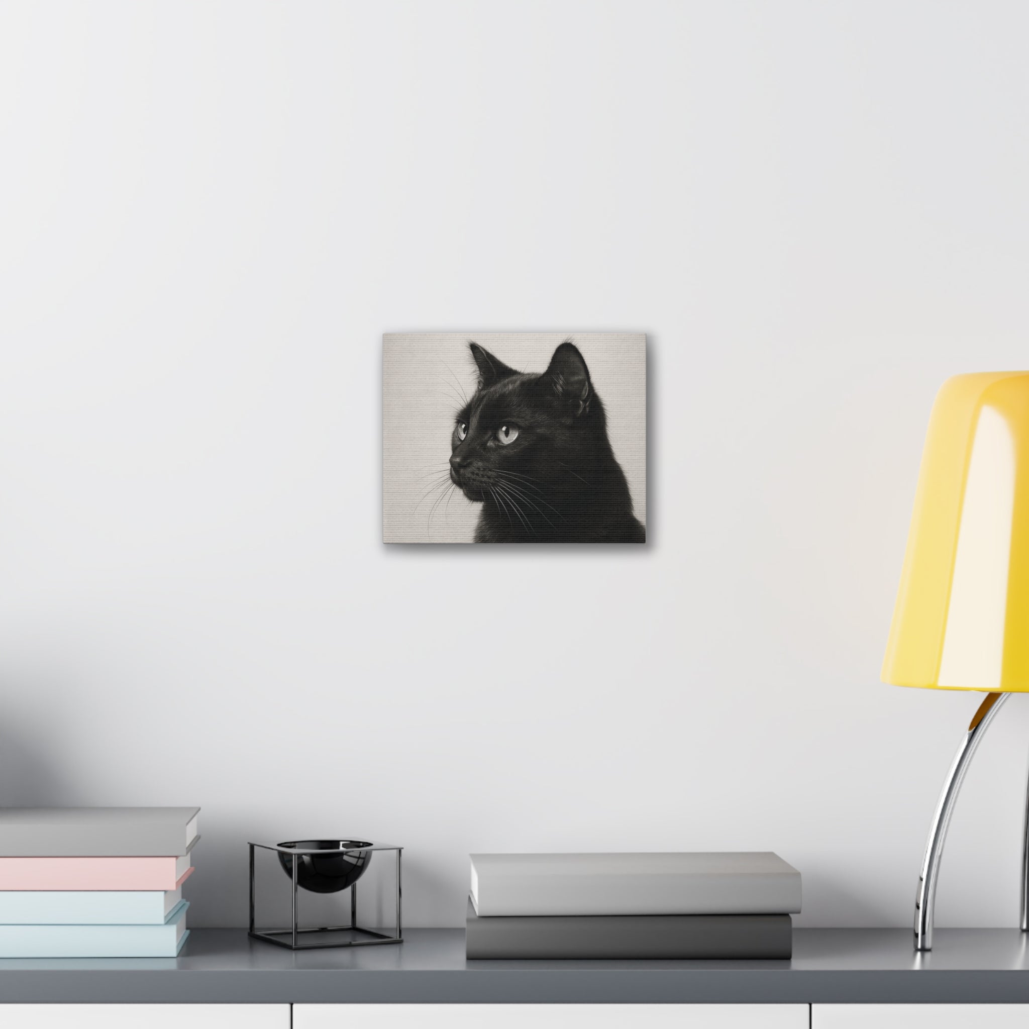 Black Cat Portrait Canvas — Stretched Wall Art