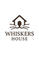Logo of 'Whiskers House' with a house and cat whiskers design on a beige background